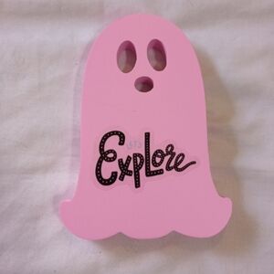Handmade Pink Ghost Decor Inspirational Text Message Halloween Home Whimsigoth